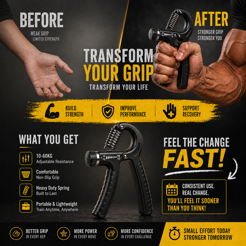 GripForge™ Pro X 🔥 | Adjustable Hand Gripper (10–60kg) 💪 Build Forearm Strength, Stronger Grip & Better Performance