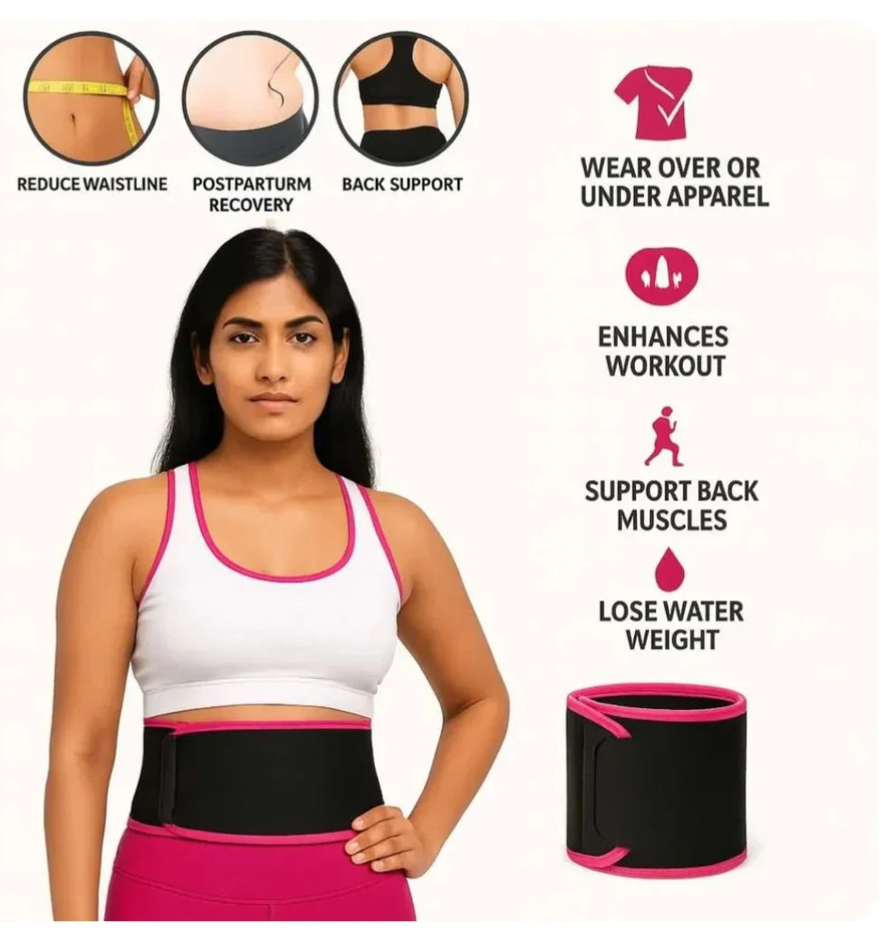 Sweat Slim Belt 🔥 | Waist Trimmer for Fat Burn 💪 Weight Loss & Home Workout