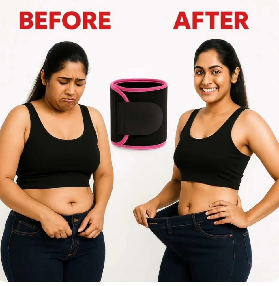 Sweat Slim Belt 🔥 | Waist Trimmer for Fat Burn 💪 Weight Loss & Home Workout