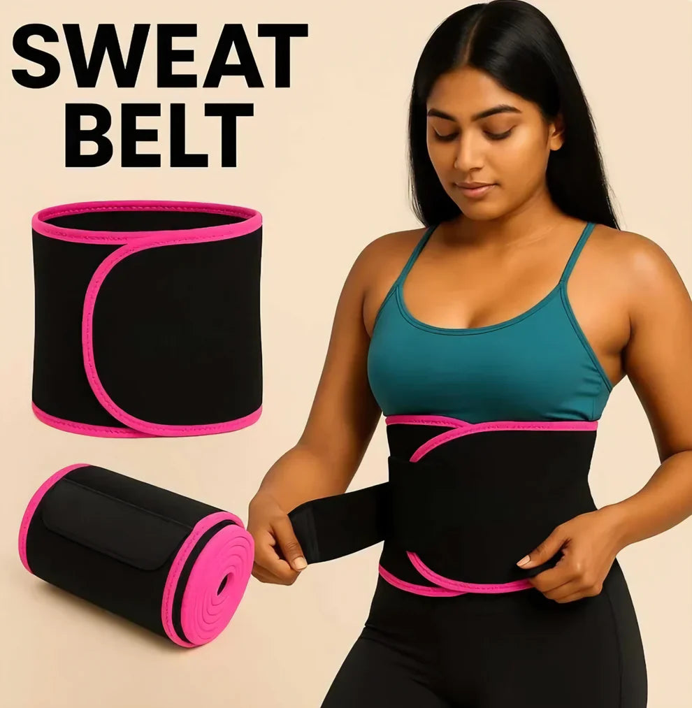 Sweat Slim Belt 🔥 | Waist Trimmer for Fat Burn 💪 Weight Loss & Home Workout