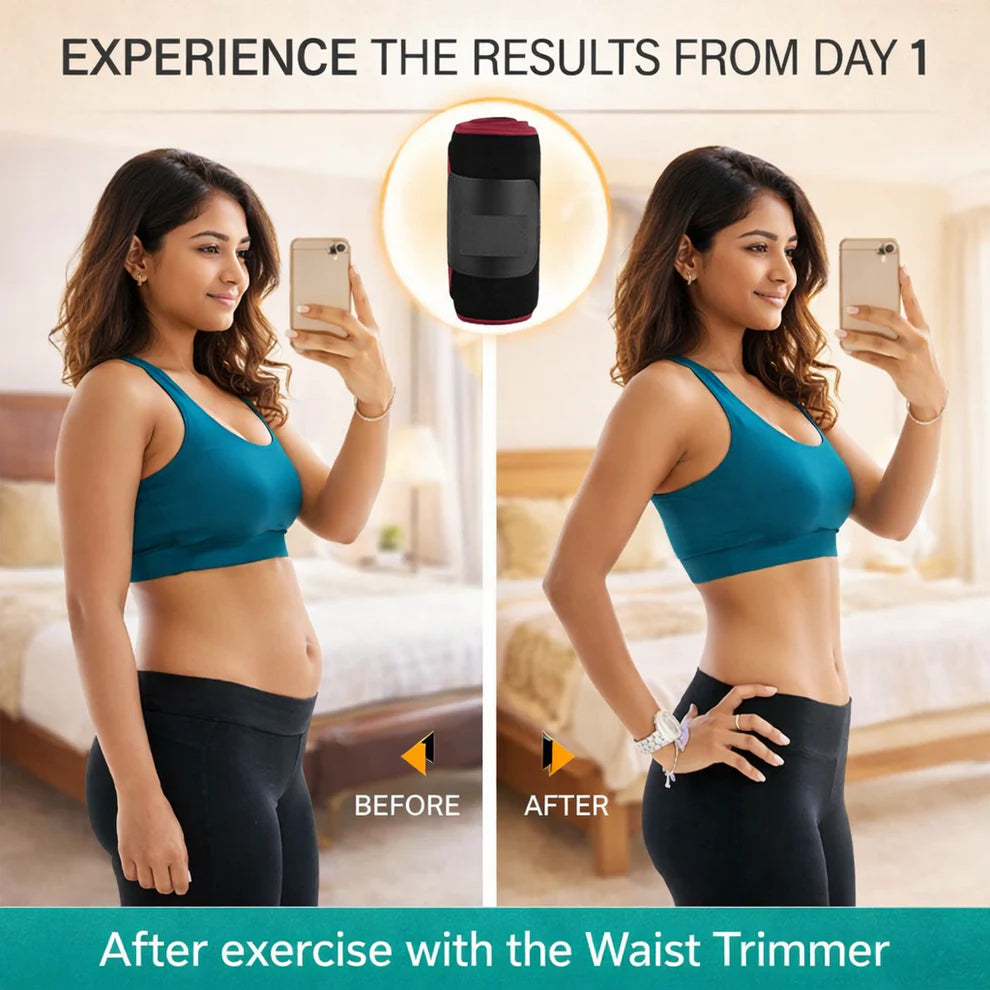 Sweat Slim Belt 🔥 | Waist Trimmer for Fat Burn 💪 Weight Loss & Home Workout